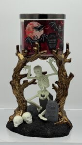 29038 Bath & Body Works Glow in the Dark Skeleton 3-Wick Candle Holder (1) (Large) (Small)
