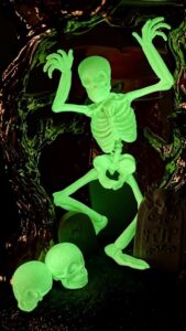 29038 Bath & Body Works Glow in the Dark Skeleton 3-Wick Candle Holder (2) (Large) (Small)