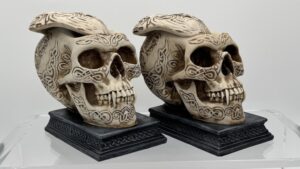 29048 Skull Bookends with Compartments (1) (Large) (Small)
