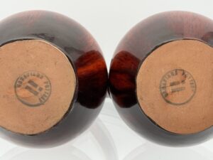 29049 Blue Mountain or Canuck pottery in Red Lava Drip Glaze (2) (Large) (Small)